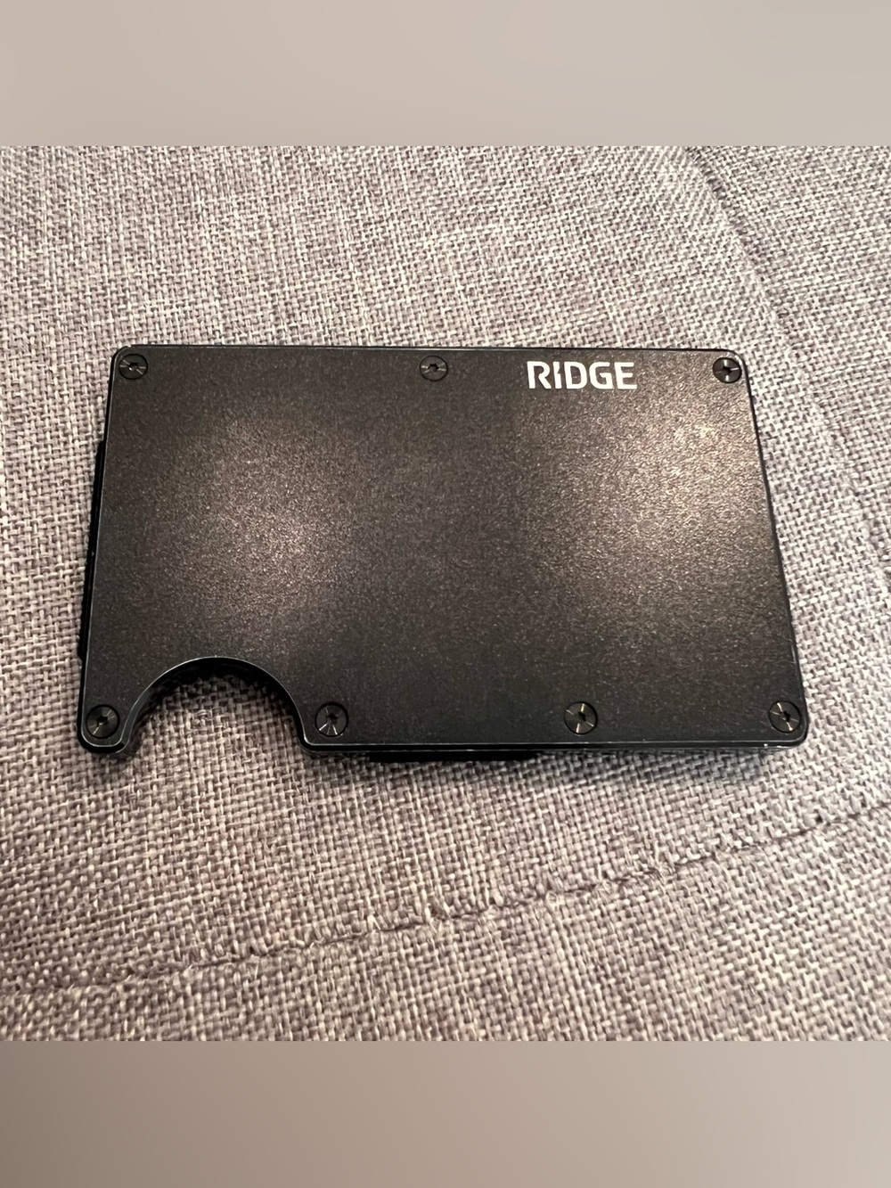 The Ridge RFID Blocking Aluminum Wallet Cash Strap Matte Black USED